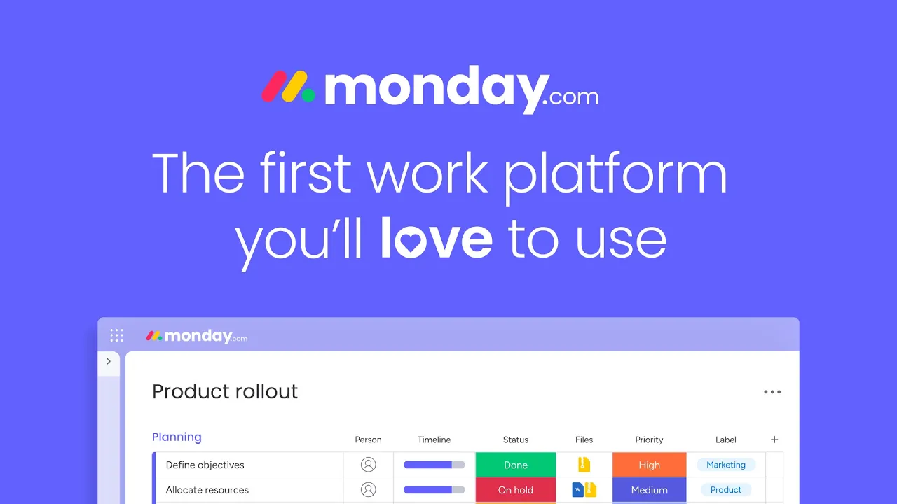 monday.com dashboard demo video
