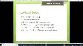 Tutorial 20 Error Handling in Compiler Design Detecting Recovering from Errors