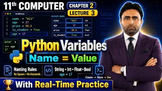 Variables in Python 11th Class Computer Science Chapter 2 Python Programming Qais Ali Khan