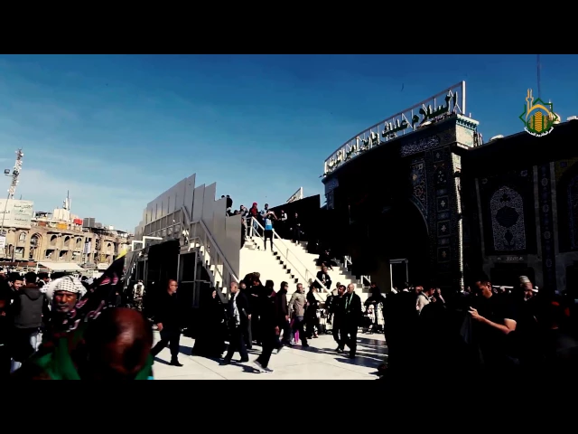 ⁣جانب من الاعمال الانهائية لنصب المجسر الحديدي لعبور الزائرين في باب الامام الحسن عليه السلام