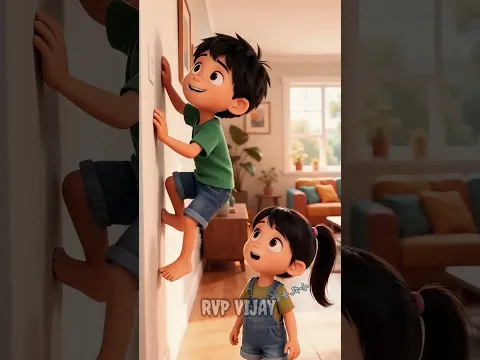 बिना हाथ लगाए दीवार पर चढ़ गया 😱⁉️ #cartoon #funny #shorts