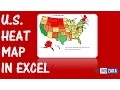 U S Geographic State Heat Map - Excel Template
