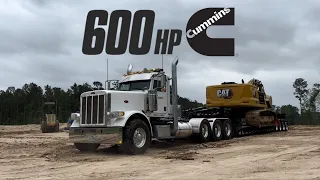 600hp heavy haul peterbilt loaded straight pipes and loud jakes