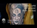 Time Lapse of Realistic Satanic Nun Tattoo done third - eyetattoos JALANDHAR PUNJAB