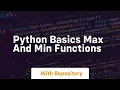 Python basics max and min functions