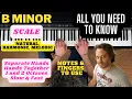 How to Play B Minor Scale Natural Harmonic Melodic Piano Tutorial