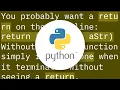 Recursive code returns None