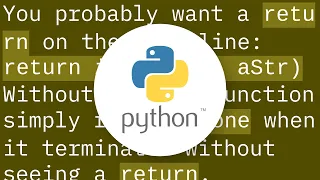 Recursive code returns None