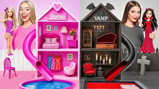 We Build Amazing Doll House Barbie VS Vampire Challenge By Multi DO Girls 