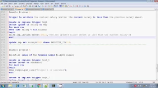 Oracle Row Level Triggers when condition clause Session 7
