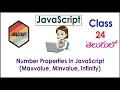 Number Properties JavaScript Tutorial Telugu 24 Maxvalue Minvalue Infinity I Classes
