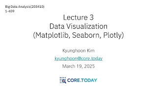 Lecture 3 Data Visualization Matplotlib Seaborn Plotly