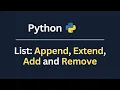17 List Append Extend Add and Remove - Python Data Structures Python Hands-on Exercises