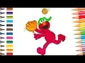Elmo Baseball Player Colouring Sesame Street Fun Coloring Pages for Kids