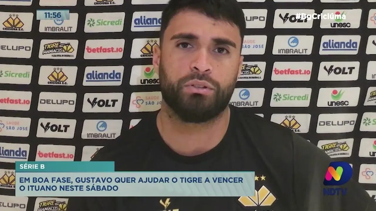 Em boa fase, Gustavo quer ajudar o Criciúma a vencer o Ituano
