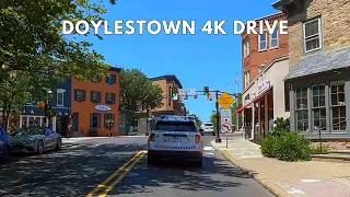 Doylestown Pennsylvania 4K Driving Tour Bucks County Scenic Drive