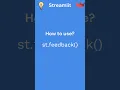 How to use streamlit feedback
