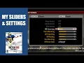 My Sliders Settings for NCAA Football 06