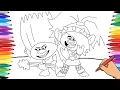 TROLLS WORLD TOUR 2020 - WATCH HOW TO DRAW TROLLS WORLD TOUR COLORING PAGE SCENE WITH MARKERS
