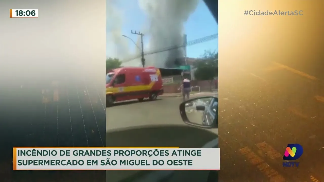 Incêndio em supermercado provoca grande prejuízos em São Miguel do Oeste
