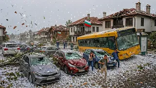 bulgaria is in chaos again storms and hail hit haskovo people run for cover