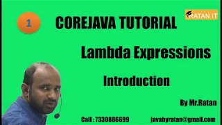 Core java Tutorial Lambda Expressions -1 Introduction By Ratan sir