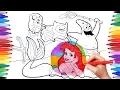 Cartoon Characters Coloring Book Page 2 Adventure Time Patrick Star and Ariel