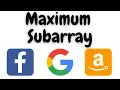 Maximum Subarray leetcode 53 30-Day LeetCoding Challenge day 3 leetcode python solution