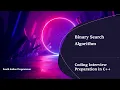 Coding Interview Preparation Binary Searching Algorithm