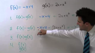 Operations with Functions - How to Add Subtract Multiply or Divide Functions