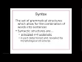 LING 101 UNM - Syntax