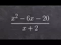 Learn how to divide polynomials using long division