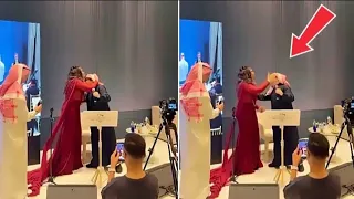 بالفيديو   ردة فعل أحلام على محاولة عبدالمجيد عبدالله تقبيلها مرتين تشعل مواقع التواصل دندنها