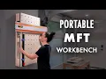 Portable MFT Workbench with a DIY Fence Rail Hinge