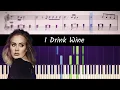 Adele - I Drink Wine - ACCURATE Piano Tutorial + SHEETS