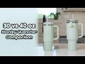 Which to Buy 30 oz vs 40 oz Stanley Quencher Comparison Matcha Cream Green Divine