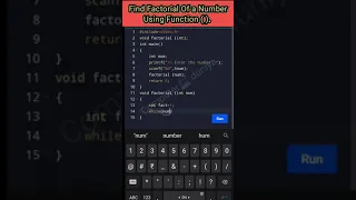Find Factorial using Function in C