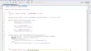 HOW TO DETERMINE IF A STRING IS ALPHANUMERIC IN JAVA DEMO