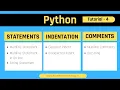 Python Statements Indentation and Comments in Python Python tutorial In Hindi