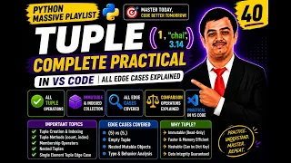 Python 40 Tuple Practical in Python All Edge Cases Comparison Operators