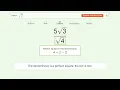 Simplify sqrt - Square Root of a Fraction Tiger Algebra Solver