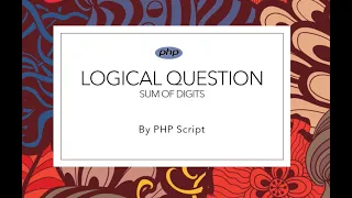 Sum of Digits - PHP Script