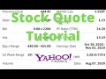 How to Read a Stock Quote on Yahoo Finance