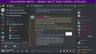 CircuitPython Weekly Meeting for July 27th 2026 circuitpython
