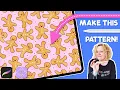 Easy Autumn Gingerbread Pattern in Procreate Kawaii Gingerbread Men Free Stamp Motifs