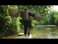 300 Eels & Lots of Fish Caught in a Forest Swamp | Life at Bushcraft Farm by the Waterfall