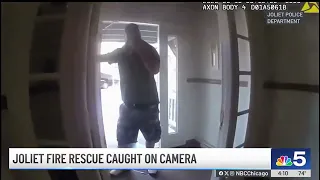 captures dramatic rescue of family trapped on balcony during Joliet fire