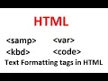 code samp var kbd tags in HTML Part 8
