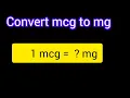 Convert 1 mcg to mg Easily Microgram to Milligram Conversion Explained