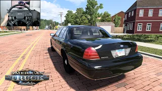 Ford Crown Victoria - Road Trip - Ford DLC | American Truck Simulator | Steering wheel gameplay